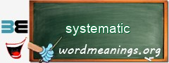 WordMeaning blackboard for systematic